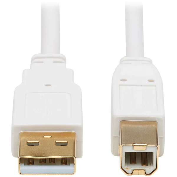 Eaton Tripp Lite Series Safe-IT USB 2.0 A to B Antibacterial Cable (M/M), White, 6 ft. (1.83 m) - 6 ft USB/USB-B Data Transfer Cable for Computer, Notebook, Multimedia Device, Scanner, Printer, Hub, Peripheral Device - First End: 1 x USB 2.0 Type A - Male