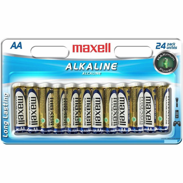 Maxell AA Cell - For Toy, Flashlight, Remote Control, Smoke Alarm, Tool - AA - 2900 mAh - 1.5 V DC - 5 Year Shelf Life - 24 / Pack