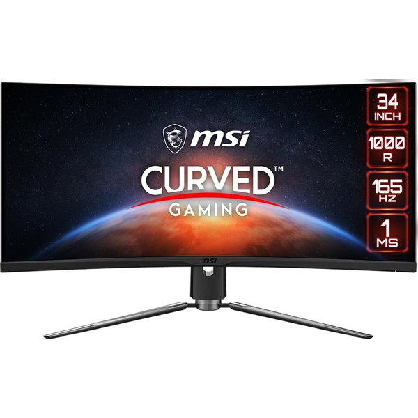 MSI Optix MPG ARTYMIS 343CQR 34 Inch Ultrawide 4K 1000R Curved Display Monitor with HDR400 21:9 - 34" Viewable - Vertical Alignment (VA) - 3440 x 1440 - 1.07 Billion Colors - FreeSync Premium - 550 Nit - 1 ms - 120 Hz Refresh Rate - USB Type-C - HDMI - Di
