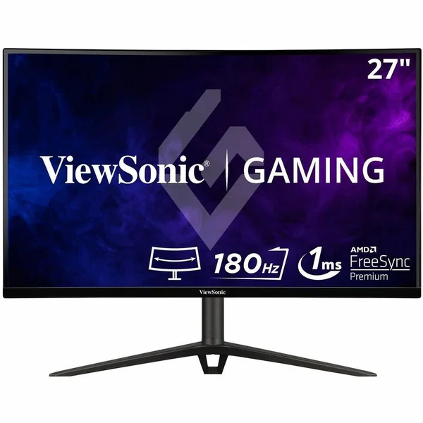 ViewSonic VX2718-2KPC-MHD 27 Inch 1440p Curved Gaming Monitor, 180Hz and 1ms for Smooth Gameplay, FreeSync Premium and Eye Care Technology for Comfortable Viewing, HDMI, and DisplayPort Inputs - VX2718-2KPC-MHD - 27 Inch Curved 1440p 1ms 180Hz Gaming Moni
