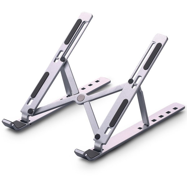 Urban Factory Foldable Ergonomic Aluminium Stand - 9.44" Height x 1.77" Width x 0.59" Depth - Aluminum - Silver