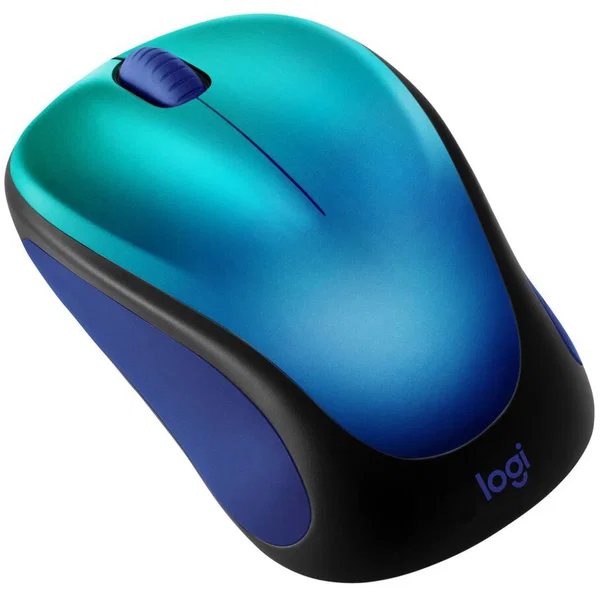 Logitech Design Collection Limited Edition Wireless Mouse with Colorful Designs - USB Unifying Receiver, 12 months AA Battery Life, Portable & Lightweight, Easy Plug & Play with Universal Compatibility - BLUE AURORA - Optical - Wireless - Radio Frequency 