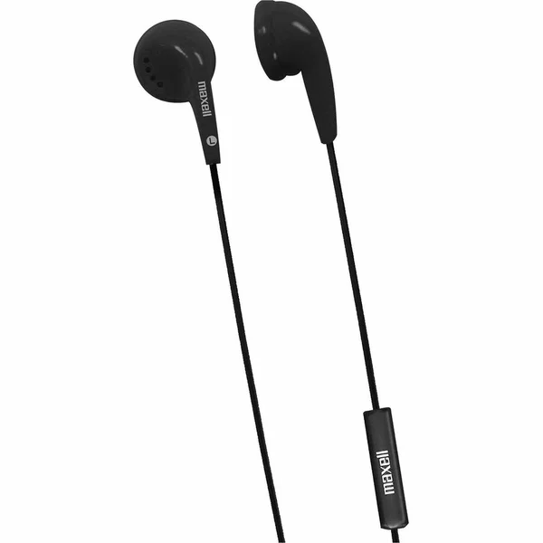 Maxell EB95M Headset - Stereo - Wired - Earbud - Binaural - In-ear - 6 ft Cable - Black