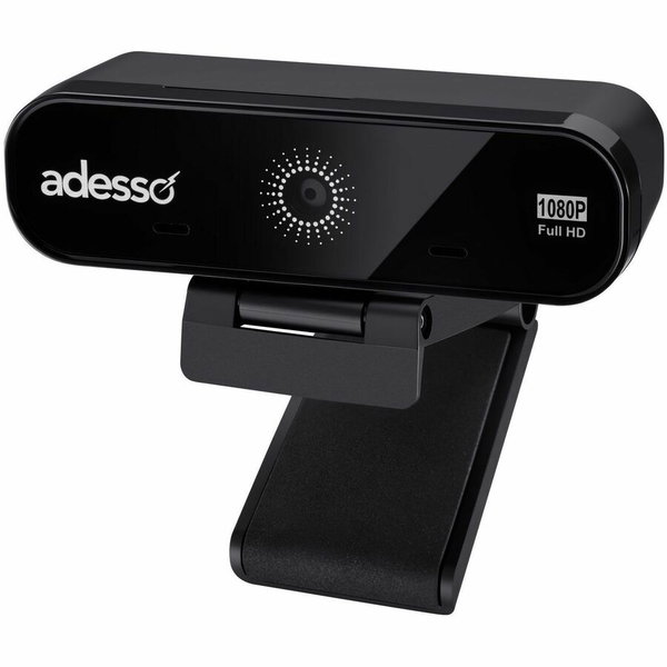 Adesso CyberTrack CyberTrack H8 Webcam - 2.1 Megapixel - 30 fps - Black - USB 2.0 - 1920 x 1080 Video - CMOS Sensor - Auto-focus - 80° Angle - Tripod Mount, Clip - Microphone - For Computer - Windows 10, Windows 8, Windows 7, Windows Vista, Windows 11