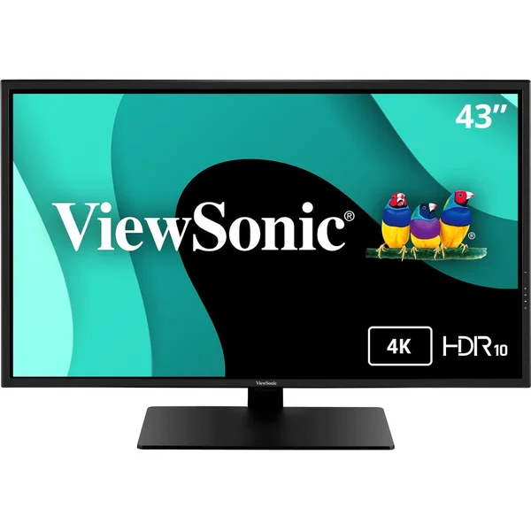 ViewSonic VX4381-4K 43 Inch 4K Monitor, MVA Display with HDR10 for Ultimate Home Entertainment and Large-Format Productivity, Eye Care Technology, HDMI, and DisplayPort Inputs - VX4381-4K - 4K UHD Monitor Widescreen with HDR10 Support, Eye Care, HDMI, USB
