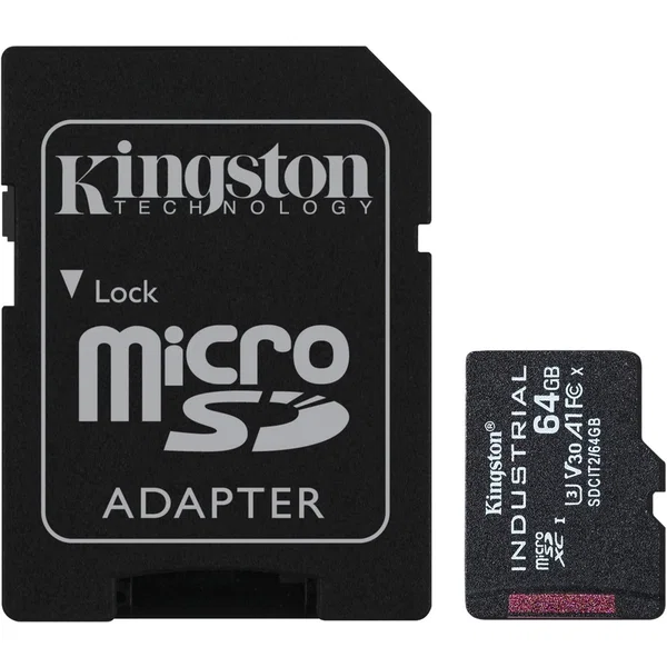 Kingston Industrial SDCIT2 64 GB Class 10/UHS-I (U3) V30 microSDXC - 5 Year Warranty