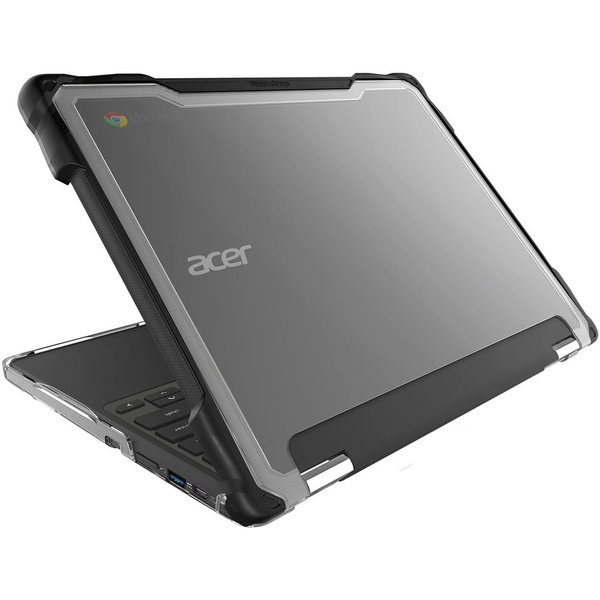 Gumdrop SlimTech Acer R853T (2in1) - Black - For Acer Chromebook - Textured - Black - Bump Resistant, Scratch Resistant, Scuff Resistant - Thermoplastic Polyurethane (TPU), Polycarbonate, EVA Foam
