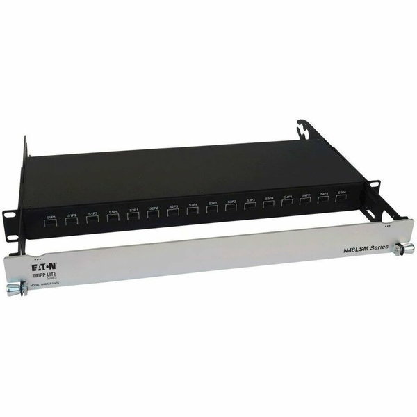 Tripp Lite by Eaton Spine-Leaf MPO Panel with Key-Up to Key-Up MTP/MPO Adapter - 12F MTP/MPO-PC M/M 8F OM4 Multimode 16 x 16 Ports 1U - 32 Port(s) - 1U High - Black - 19" Wide - Rack-mountable
