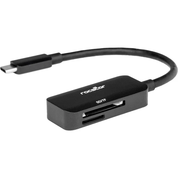 Rocstor Premium USB-C Multi Media Memory Card Reader - 2-in-1 - 104 MB/s - microSDHC, SDHC, SD, MultiMediaCard (MMC), microSD, TransFlash, SDXC, Reduced Size MultiMediaCard (MMC), MMCmobile, Micro Size MultiMediaCard (MMC) - USB 3.1 Type C, Thunderbolt - 