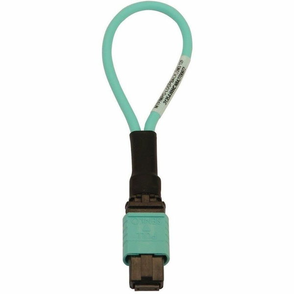 Eaton Tripp Lite Series Multimode 50/125 OM3 Loopback Fiber Optic Cable Tester (12F MTP/MPO Female), LSZH, Aqua - Fiber Optic Cable Testing, Cable Testing - Optical Fiber - 40 Gigabit Ethernet - 40GBase-X