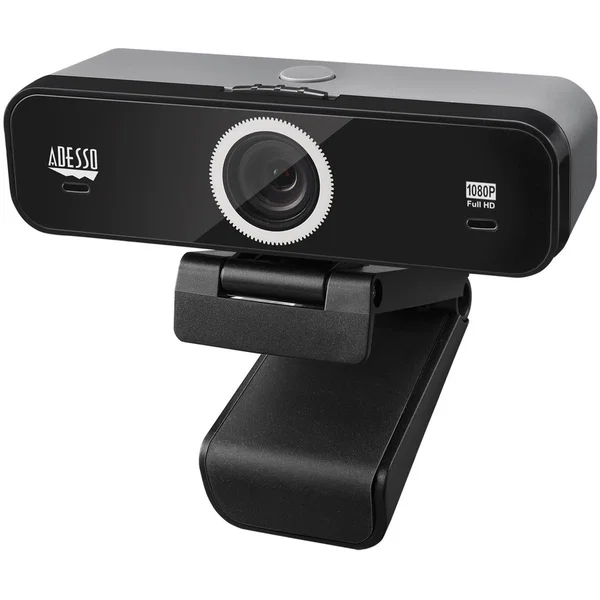 Adesso CyberTrack K1 Webcam - 2.1 Megapixel - 30 fps - USB 2.0 - 1920 x 1080 Video - CMOS Sensor - Fixed Focus - 120° Angle - Microphone - For Monitor, Notebook, TV - Windows 10