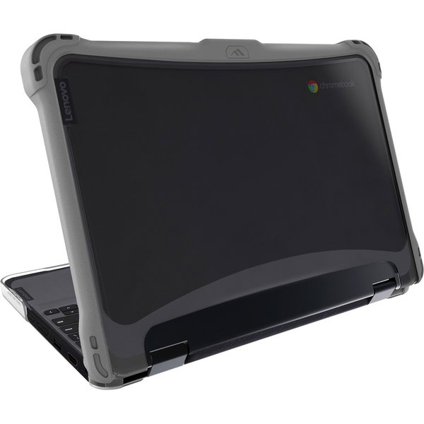 Brenthaven Exo for Lenovo 300/500E Gen 3 - For Lenovo Chromebook, Notebook, Stylus - Textured Grip - Gray - Clear - Impact Resistant, Drop Resistant, Impact Absorbing, UV Resistant, Yellowing Resistant - Thermoplastic Polyurethane (TPU) Rubber, Polycarbon
