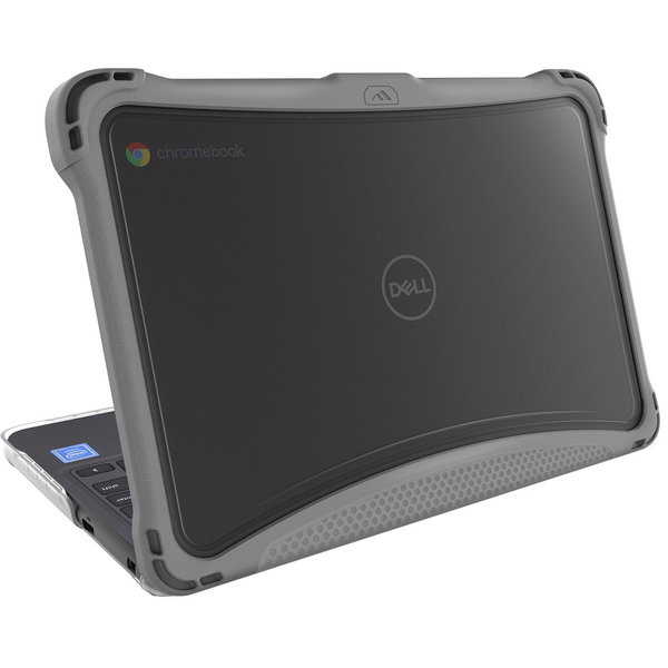 Brenthaven Exo for Dell 3110/3100 Chromebook (Clamshell) - For Dell Chromebook, Notebook, Stylus - Textured Grip - Gray - Clear - Impact Resistant, Drop Resistant, Impact Absorbing, UV Resistant, Yellowing Resistant - Thermoplastic Polyurethane (TPU) Rubb