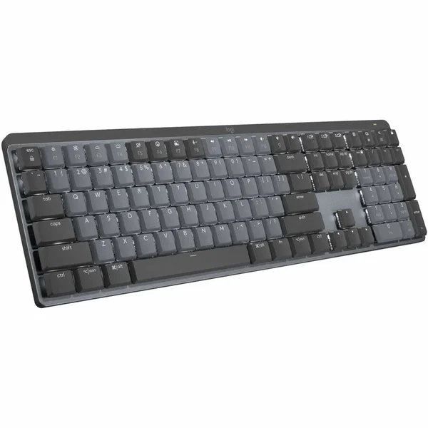 Logitech MX Mechanical Wireless Illuminated Performance Keyboard, Clicky Switches, Backlit Keys, Bluetooth - Wireless Connectivity - Bluetooth/RF - 32.81 ft - ChromeOS - PC, Mac - Mechanical/MX Keyswitch - Graphite