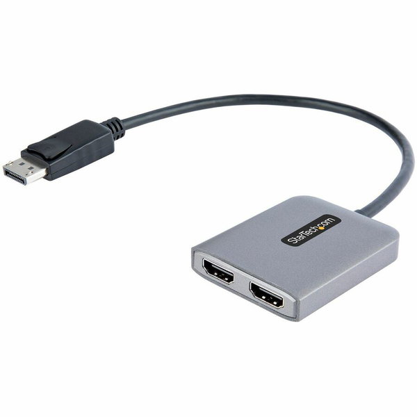StarTech DP to Dual HDMI MST HUB, Dual HDMI 4K 60Hz, 2 Port DisplayPort Multi Monitor Adapter with 1ft/30cm Cable, DP 1.4 | DSC | HBR3 - DisplayPort to Dual HDMI MST Hub for Dual 4K 60Hz - DP 1.4/DSC/HBR3/32.4Gbps/HDR/2.1ch Audio/MST - Windows Only - 1080