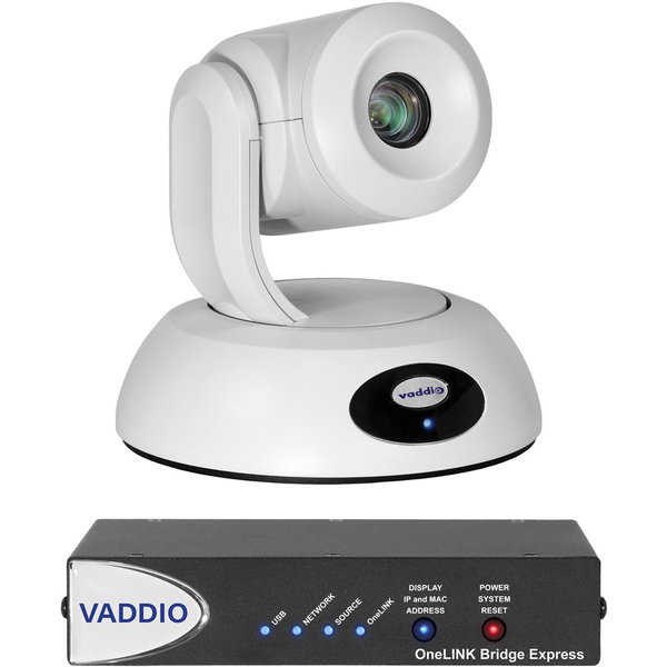 Vaddio RoboSHOT Video Conferencing Camera - 8.5 Megapixel - 60 fps - White - TAA Compliant - 8.6 Megapixel Interpolated - 1920 x 1080 Video - Exmor R CMOS Sensor - Auto/Manual - 70° Angle - 30x Digital Zoom - Network (RJ-45)