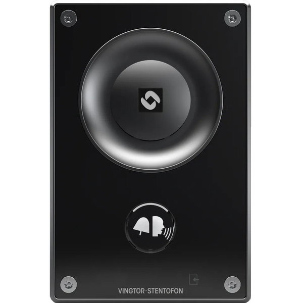 Hanwha Techwin Turbine Mini Intercom Sub Station - Cable - Flush Mount for Outdoor, Public Access Area, Building - Black