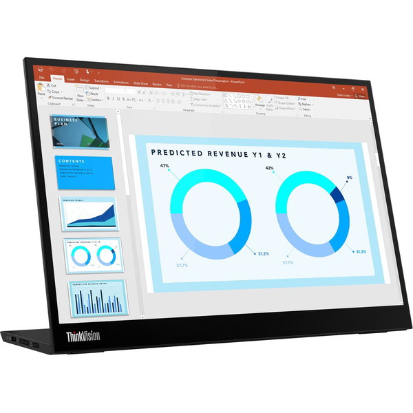 Lenovo ThinkVision M14d 14" Class LED Monitor - 16:10 - Raven Black - 14" Viewable - In-plane Switching (IPS) Technology - WLED Backlight - 2240 x 1400 - 16.7 Million Colors - 375 Nit - 6 ms - 60 Hz Refresh Rate - USB Type-C - VESA Mount Compatible - USB 