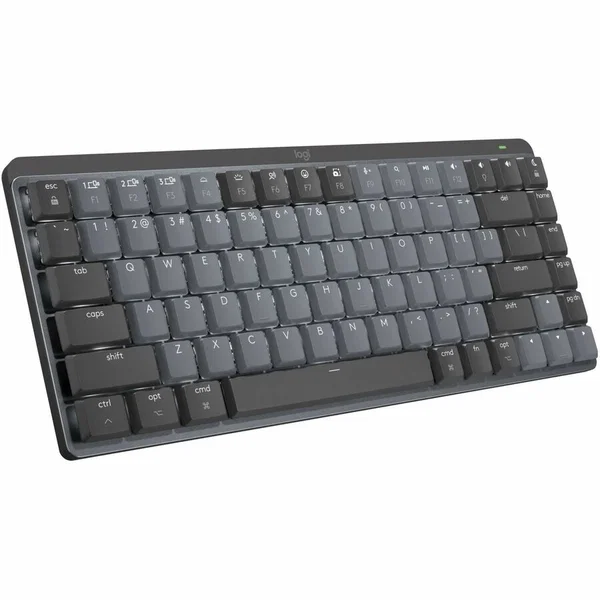 Logitech MX Mechanical Mini for Mac Wireless Illuminated Keyboard, Low-Profile Switches, Tactile Quiet Keys, Space Gray - Wireless Connectivity - Bluetooth - English - iPad - Mac - Mechanical/MX Keyswitch
