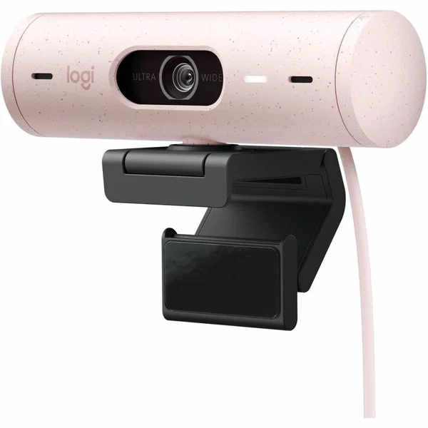 Logitech Brio 500 Full HD webcam, auto framing, noise-reducing mics, privacy shutter, streaming & video calling, Rose - 1920 x 1080 Video - Auto-focus - 90° Angle - 4x Digital Zoom - Microphone - Notebook, Monitor, Display Screen