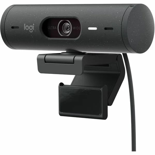 Logitech Brio 500 Full HD webcam, auto framing, noise-reducing mics, privacy shutter, streaming & video calling, Graphite - 1920 x 1080 Video - Auto-focus - 90° Angle - 4x Digital Zoom - Microphone - Notebook, Monitor, Display Screen