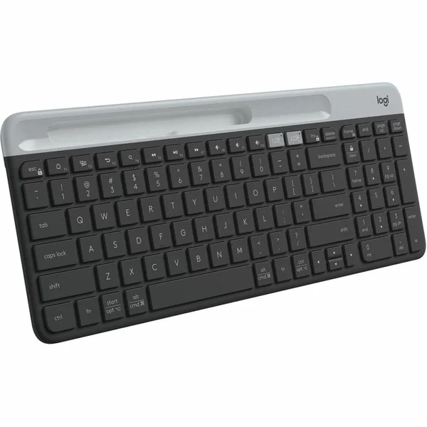 Logitech K585 Multi-Device Slim Wireless Keyboard, Built-in Cradle for device, Bluetooth/Receiver, Easy Switch, Graphite - Wireless Connectivity - Bluetooth/RF - Windows 10, Windows 11, Linux, ChromeOS, Mac OS X 10.15 Catalina, iPadOS 14, iOS 14 - English