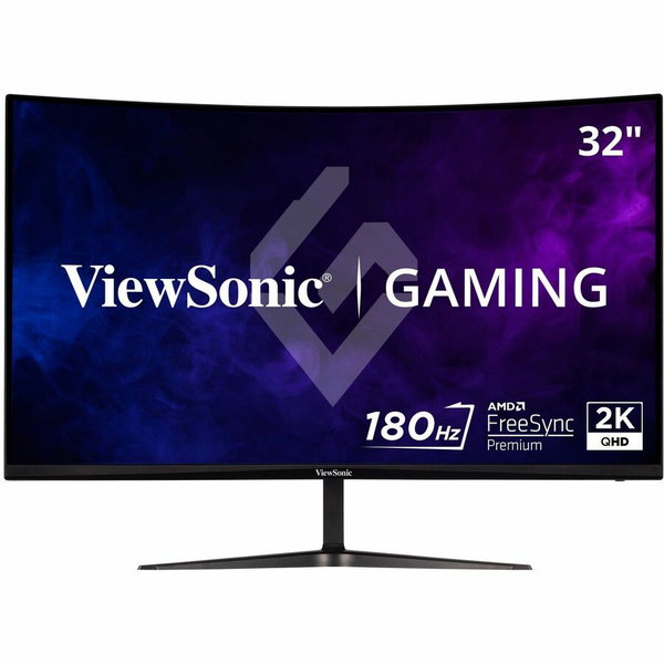 ViewSonic VX3218C-2K 32 Inch 1440p Curved Gaming Monitor, 180Hz and 1ms for Smooth Gameplay, FreeSync Premium and Eye Care Technology for Smooth Visuals, HDMI, and DisplayPort Inputs - VX3218C-2K - Curved 1ms 1440p 180hz Gaming Monitor with FreeSync Premi