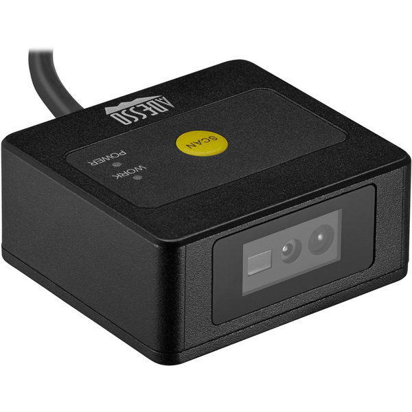 Adesso NuScan 4400T USB 2D Fixed Mounted Barcode Scanner - Cable Connectivity - 12" Scan Distance - 1D, 2D - LED - CMOS - USB - Retail, Warehouse, Library, Industrial