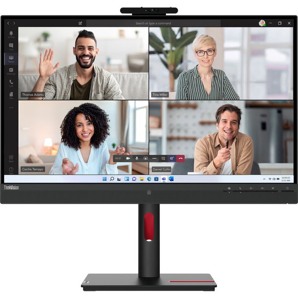 Lenovo ThinkVision T27hv-30 27" Class Webcam WQHD LED Monitor - 16:9 - Raven Black - 27" Viewable - In-plane Switching (IPS) Technology - WLED Backlight - 2560 x 1440 - 16.7 Million Colors - 300 Nit - 4 ms - 75 Hz Refresh Rate - Speakers - USB Type-C - HD