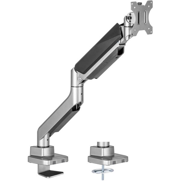 Amer Mounts - Heavy-Duty Single Monitor Gas Spring Monitor Arm - Designed for most 17"-35" monitors and holds up to 15kg/33lbs (per screen), the HYDRA1HDB economy heavy-duty gas spring monitor arm is perfect for heavy and oversized displays. Integrated 18