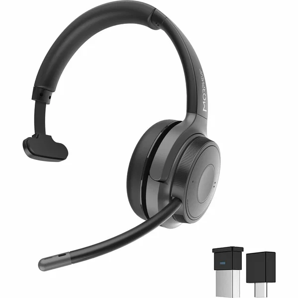 Morpheus 360 Advantage Wireless Mono Headset with Detachable Boom Microphone HS6200MBT - Comfortable - 32 Ohm - 20 Hz - 20 kHz - Over-the-head - Monaural - Supra-aural - Noise Canceling - Omni-directional Mic-Left or Right orientation-Mute Button-Black-Bl