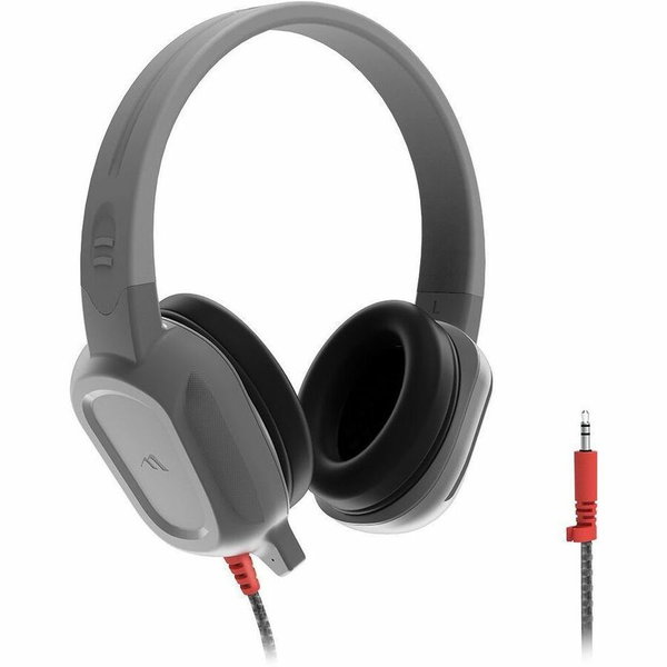 Brenthaven Headset - Stereo - Mini-phone (3.5mm) - Wired - Over-the-head, Over-the-ear - Binaural - Circumaural - 6 ft Cable - Uni-directional Microphone - Gray