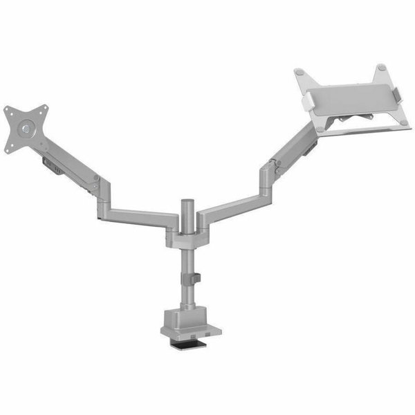 Amer Mounts HYDRA2GPT Mounting Arm for Monitor, Notebook - Matte Silver - 2 Display(s) Supported - 17" to 32" Screen Support - 19.84 lb Load Capacity - 75 x 75, 100 x 100 - VESA Mount Compatible - Aluminum, Plastic, Steel
