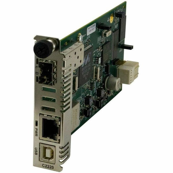 Transition Networks ION C2220-1040 Transceiver/Media Converter - 1 x Network (RJ-45) - Fast Ethernet, Gigabit Ethernet - 100Base-FX, 10/100/1000Base-T - 1000 Mbit/s - 1 x Expansion Slots - SFP - 1 x SFP Slots - DC - TAA Compliant