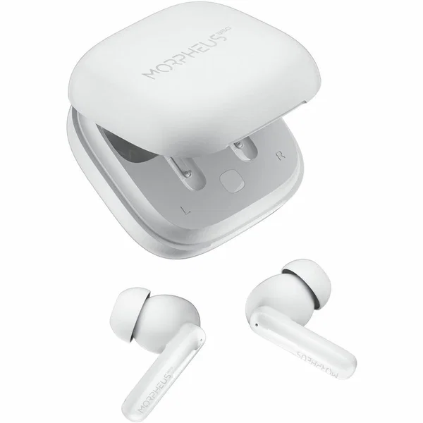 Morpheus 360 Nemesis ANC Wireless Noise Cancelling Headphones-Bluetooth 5.4 Earbuds-30H Playtime-TW2750W | - Stereo - 10mm Graphene Drivers - True Wireless - Feed Forward NC - Binaural - In-ear - 4 ENC Reduction Microphones - Waterproof IPX5 - White