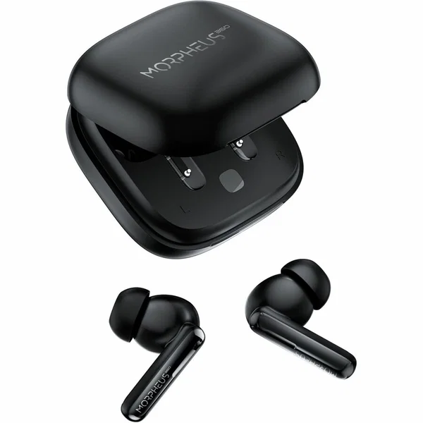 Morpheus 360 Nemesis ANC Wireless Noise Cancelling Headphones TW2750B - Bluetooth Earbuds - 30H Playtime - Stereo - 10mm Graphene Drivers - M360 - True Wireless - Feed Forward NC - Binaural - In-ear - 4 ENC Reduction Microphones - Waterproof IPX5 - Black