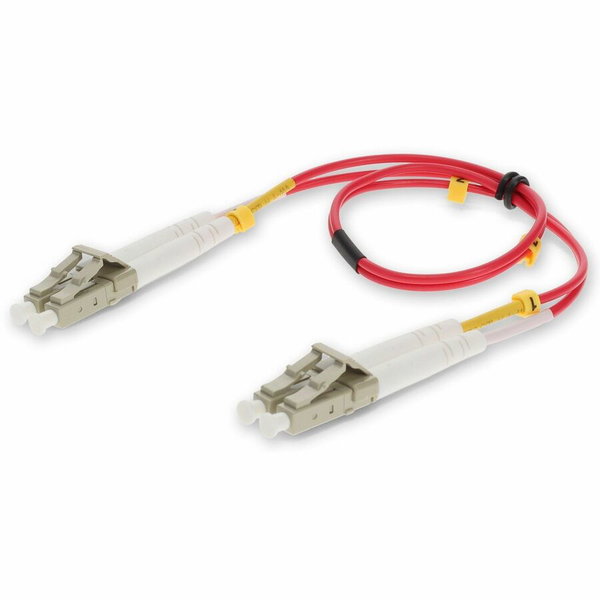 Proline 1m LC to LC Red OM4 Duplex OFNP (Plenum-Rated) TAA Fiber Patch Cable, MMF (Multi Mode), 50/125 - 3.28 ft Fiber Optic Network Cable for Network Device - First End: 1 x LC Network - Male - Second End: 1 x LC Network - Male - 100 Gbit/s - Patch Cable