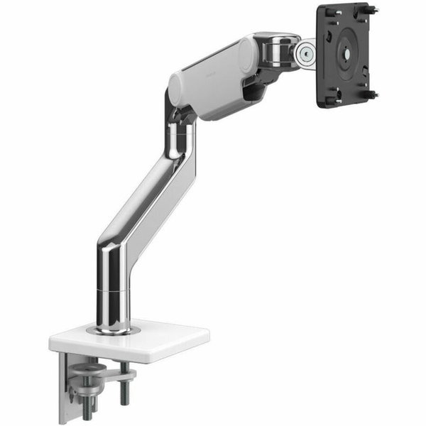 Humanscale M81TBW Mounting Arm for Monitor, Docking Station - Polished Aluminum, White - Height Adjustable - 1 Display(s) Supported - 28 lb Load Capacity