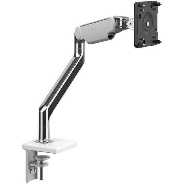 Humanscale M21TBW Mounting Arm for Monitor, Docking Station - White - Height Adjustable - 15 lb Load Capacity - Polished Aluminum