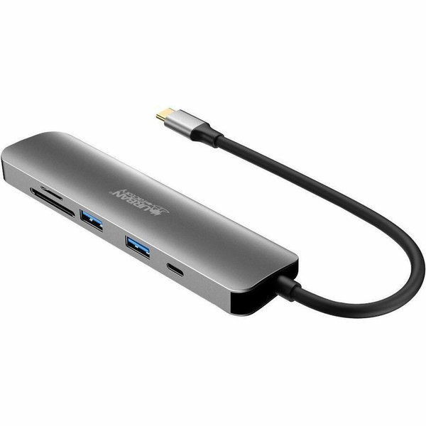 Urban Factory HUBEE Docking Station - for Desktop PC, Notebook - Memory Card Reader - SD, microSD - USB Type C - 4K UHD - 3840 x 2160 - 3 x USB Ports - 2 x USB 3.0 - 2 x USB Type-A Ports - USB Type-A - 1 x USB Type-C Ports - USB Type-C - 1 x HDMI Ports - 