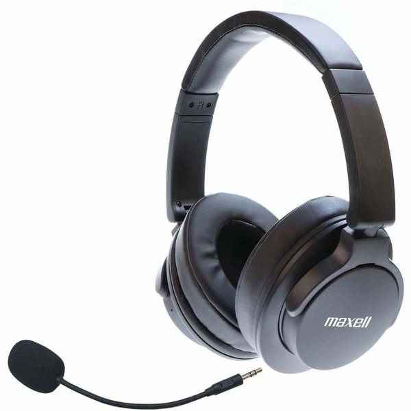 Maxell Bass 13 Wireless Bluetooth Headphones - Stereo - Wireless - Bluetooth - 32.8 ft - 20 Hz to 20 kHz - Over-the-head, On-ear - Binaural - Circumaural - Noise Canceling - Black