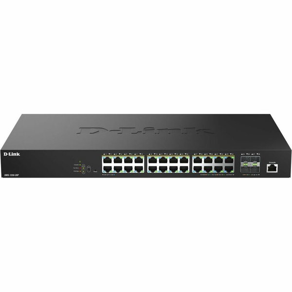 D-Link DMS-1250-28P Ethernet Switch - 24 Ports - Manageable - 2.5 Gigabit Ethernet, 10 Gigabit Ethernet - 2.5GBase-T, 10GBase-X - 3 Layer Supported - 592.19 W Power Consumption - 475 W PoE Budget - Twisted Pair, Optical Fiber - PoE Ports