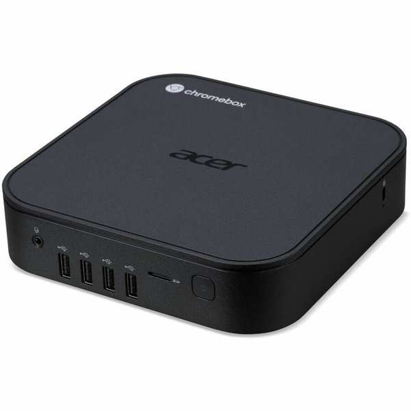 Acer CXI6-C58G Chromebox - Intel Core 5 120U - 8 GB - 256 GB SSD - Mini PC - Black - Intel Chip - ChromeOS - Intel DDR4 SDRAM - Wi-Fi 6E (IEEE 802.11ax) - 90 W