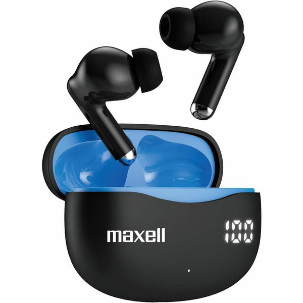Maxell Bass 13 Earset - Stereo - True Wireless - Bluetooth - 32.8 ft - 16 Ohm - 20 Hz to 20 kHz - Earbud - Binaural - In-ear - Noise Cancelling Microphone - Noise Canceling - Black