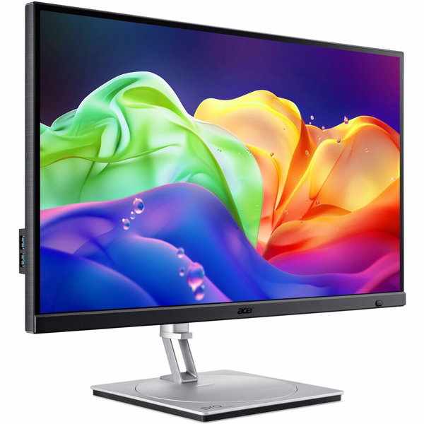 Acer PE270K L1 27" Class 4K UHD LCD Monitor - 16:9 - Silver - 27" Viewable - 3840 x 2160 - 400 Nit - 4 ms - 144 Hz Refresh Rate - Speakers - Height, Swivel - USB Type-C - HDMI - DisplayPort - VESA Mount Compatible
