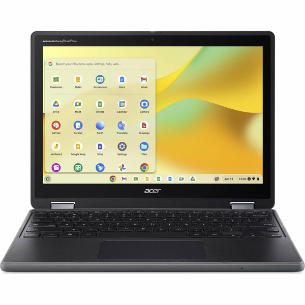 Acer Chromebook Spin 512 R857T R857T-C2P6 12.2" Touchscreen Rugged Convertible 2 in 1 Chromebook - WUXGA - 60 Hz - Intel N150 - 8 GB - 64 GB Flash Memory - English (US) Keyboard - Black - Intel Chip - 1920 x 1200 - ChromeOS - Intel - In-plane Switching (I