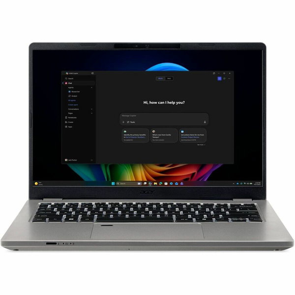 Acer TravelMate P4 14 AI TMP414-56 TMP414-56-784R 14" Clamshell Copilot+ PC Notebook - WQXGA+ - 60 Hz - Intel Core Ultra 7 355 - 16 GB - 512 GB PCI Express NVMe 4.0 SSD - English (US) Keyboard - Iron - Intel Chip - 2880 x 1800 - Windows 11 Pro - Intel - I