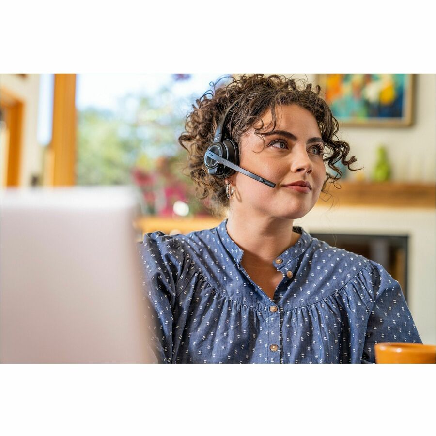 Poly Savi 8210-M Single-Ear Headset - Mono - Wireless - Bluetooth/DECT - 590 ft - 32 Ohm - 20 Hz - 20 kHz - On-ear - Monaural - Ear-cup - Noise Cancelling Microphone - Black - TAA Compliant