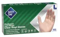 Vinyl Gloves, Powder Free, Large, 10/CS