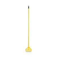 Quick Change Side-Latch Plastic Mop Head Handle, 60" Aluminum Handle, Yellow